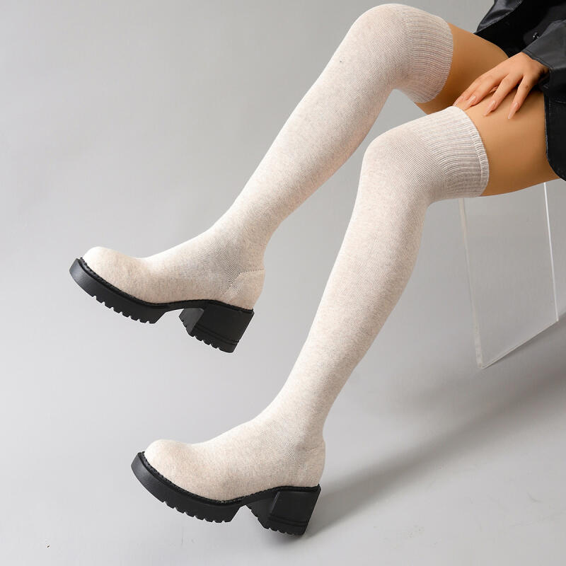 Hot Seller Chunky Platform Ove - Knee High Sock Women review and price