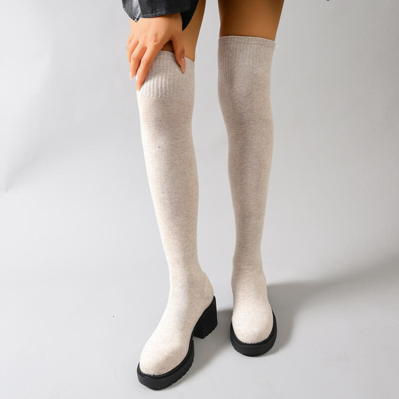 Hot Seller Chunky Platform Ove - Knee High Sock Women review and price