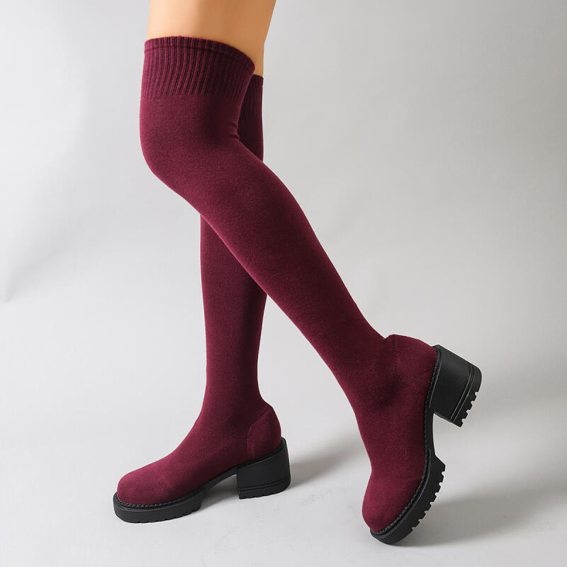 Hot Seller Chunky Platform Ove - Knee High Sock Women review and price
